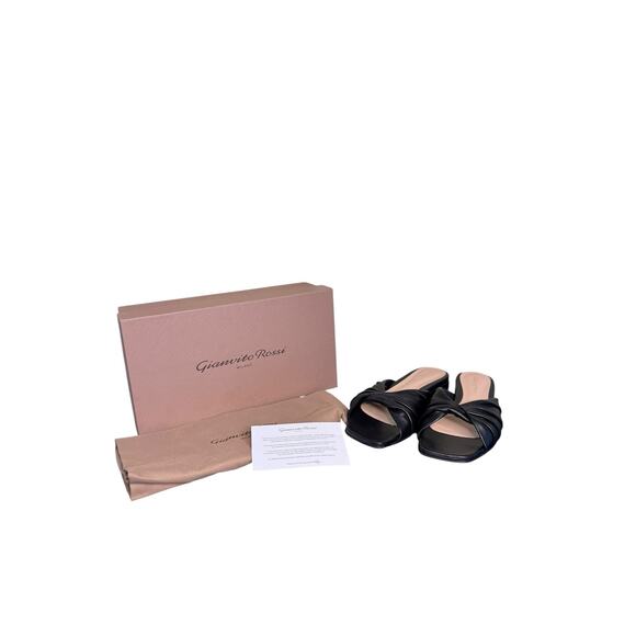 Gianvito Rossi NIB Selene Flat Sandal in Black Size 39.5 - Picture 2 of 13